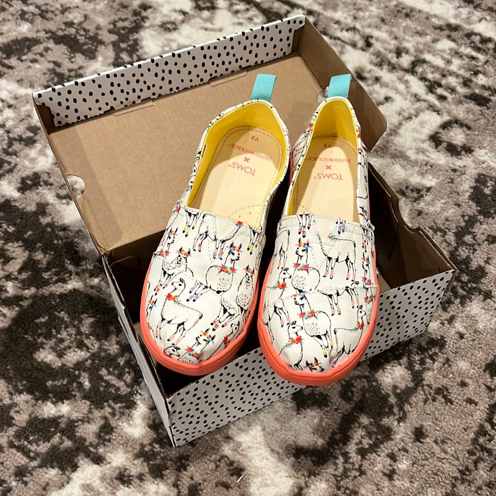 Special Edition Paper Source Floral Llama design Youth Toms size 2 NEW